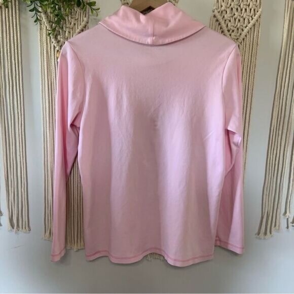 L.L. BEAN Women’s Pima 100% Cotton Cowl Neck Long Sleeve Tee Pink Size Medium - Picture 6 of 9